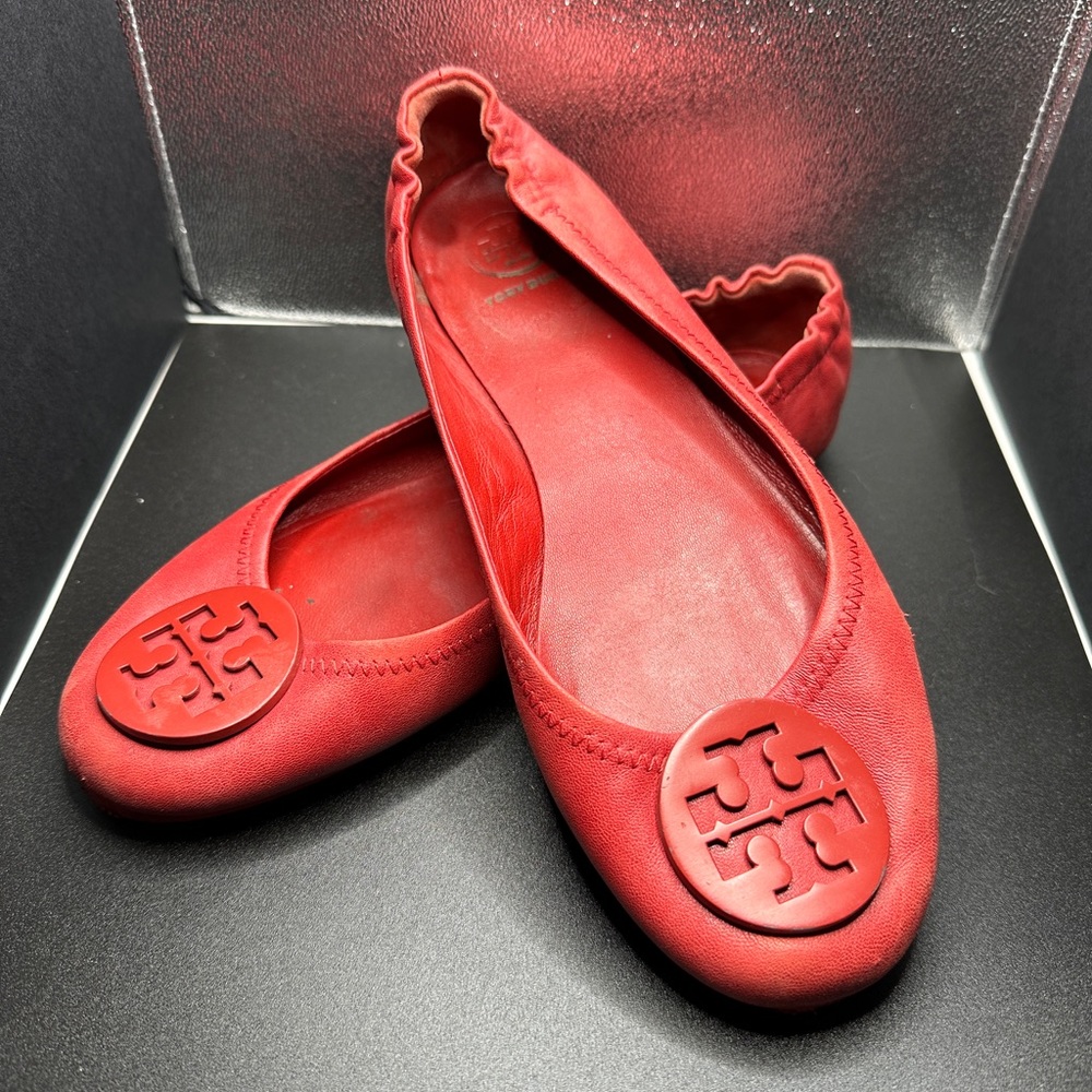 COPY - Tory Burch Red Leather Minnie Travel Ballet Flat